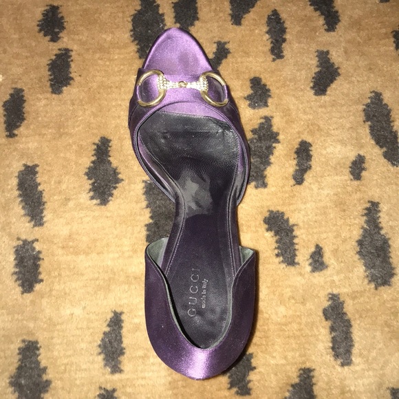 Purple silk Gucci heels - Picture 2 of 6